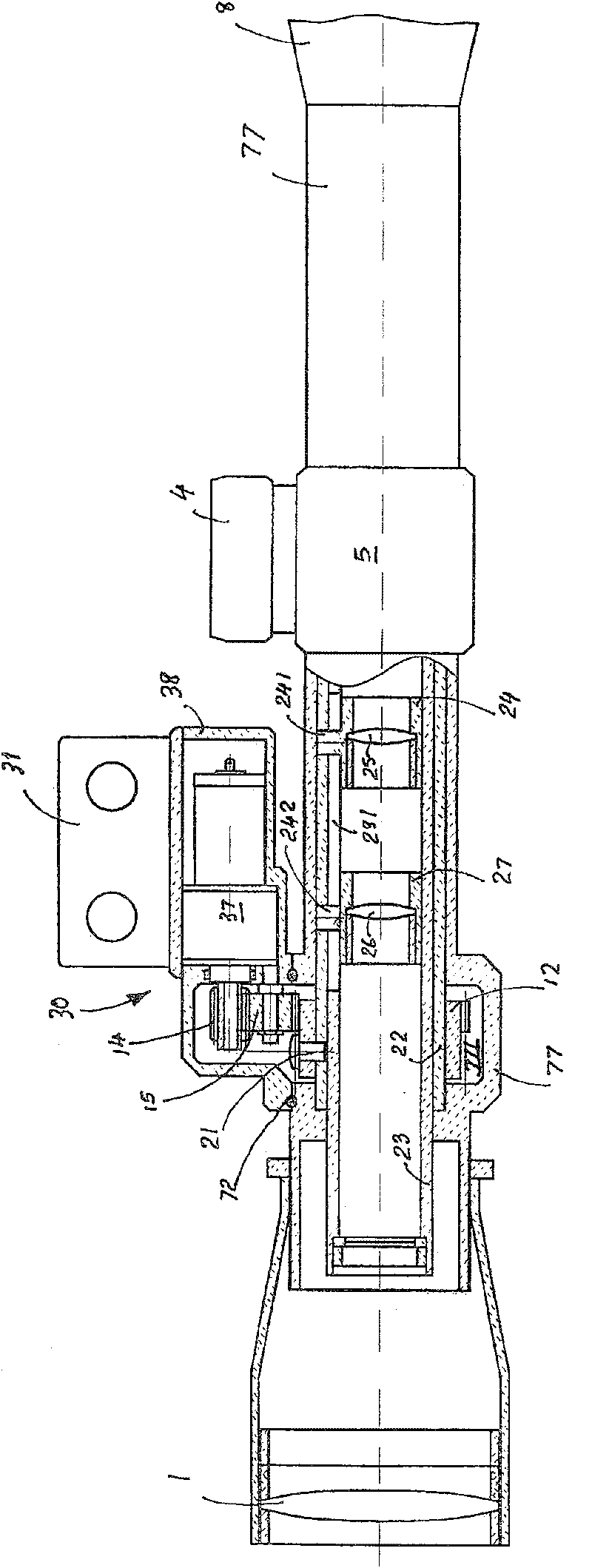 Electric magnification controller of sighting telescope