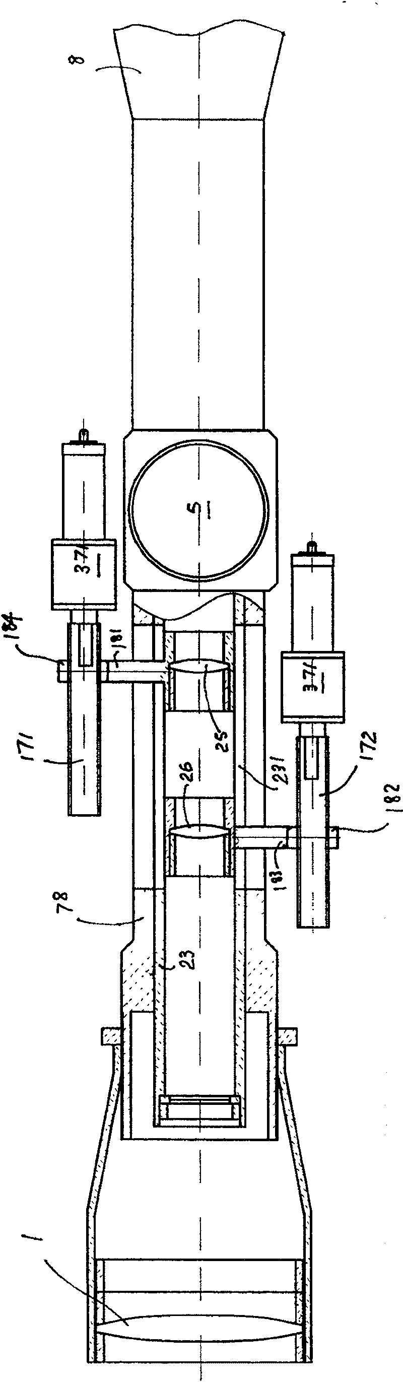 Electric magnification controller of sighting telescope