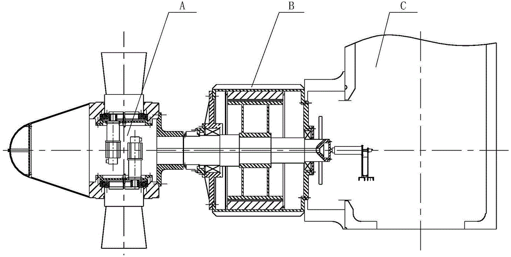 Direct drive independent variable pitch tidal current energy electric generation hydraulic turbine