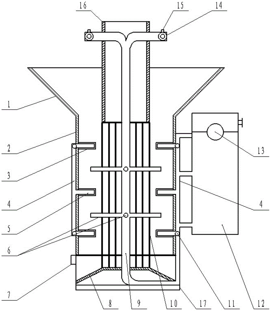 Garbage incinerator with built-in chimney