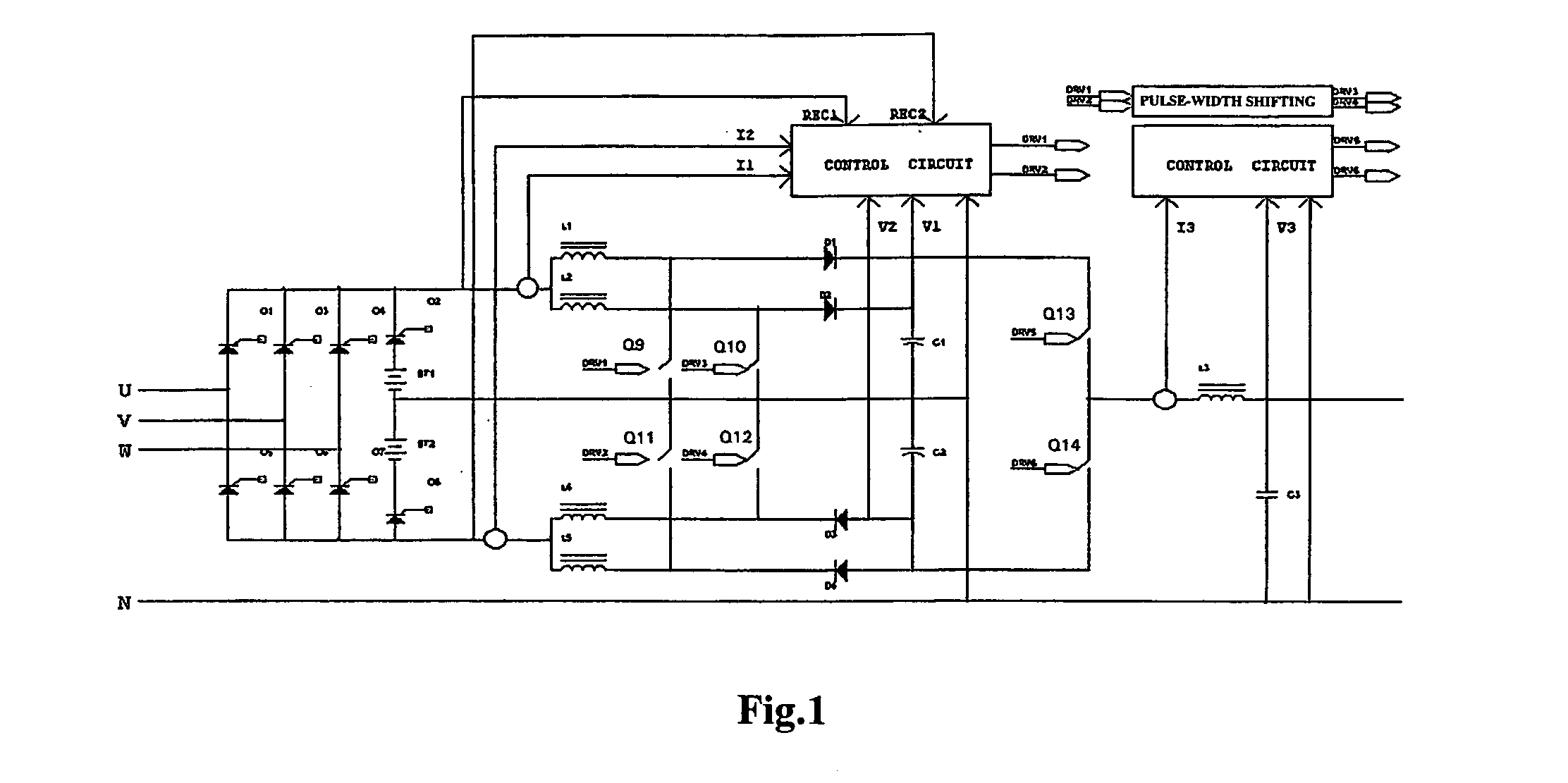 Uninterrupted power supply and the method for driving its converters
