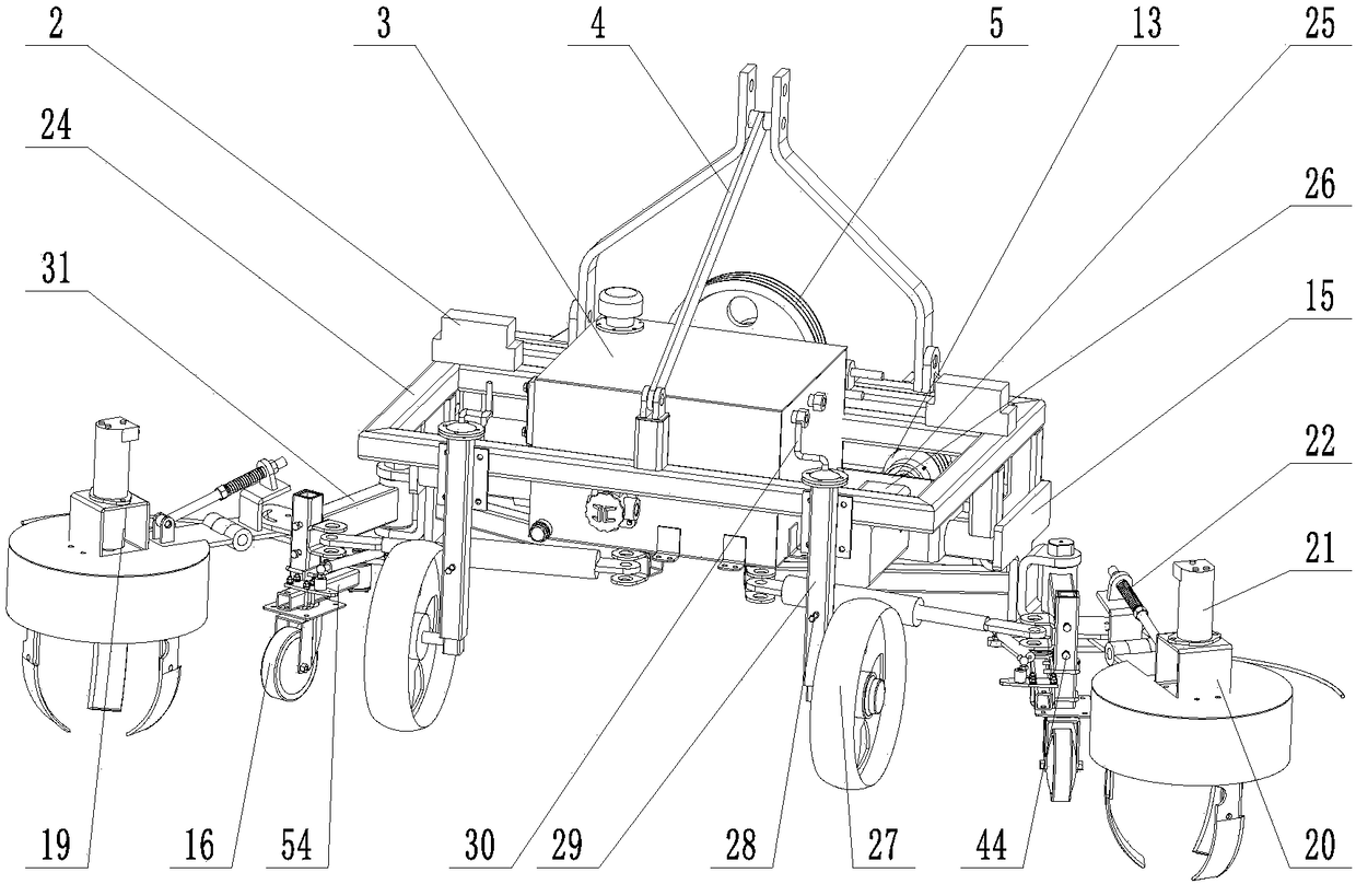 Bilateral and vertical inter-plant weeding machine capable of automatically avoiding obstacles