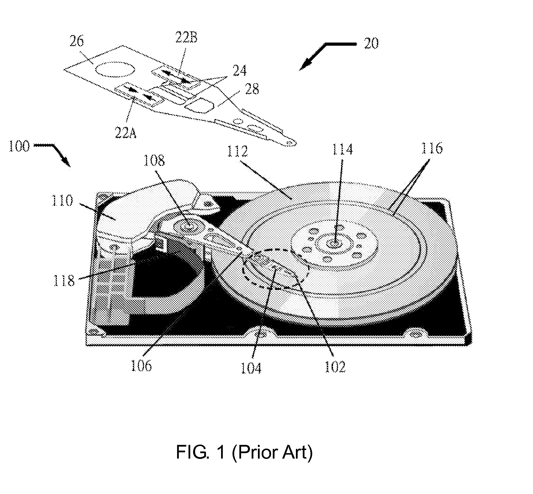 Piezoelectric actuated suspension with passive damping in hard disk drives