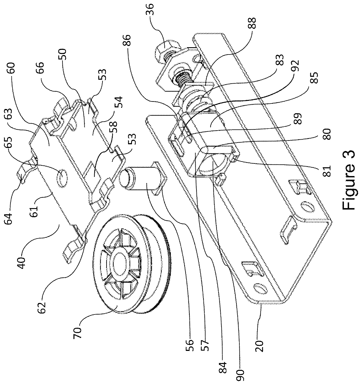 Tensioning device for a drive train