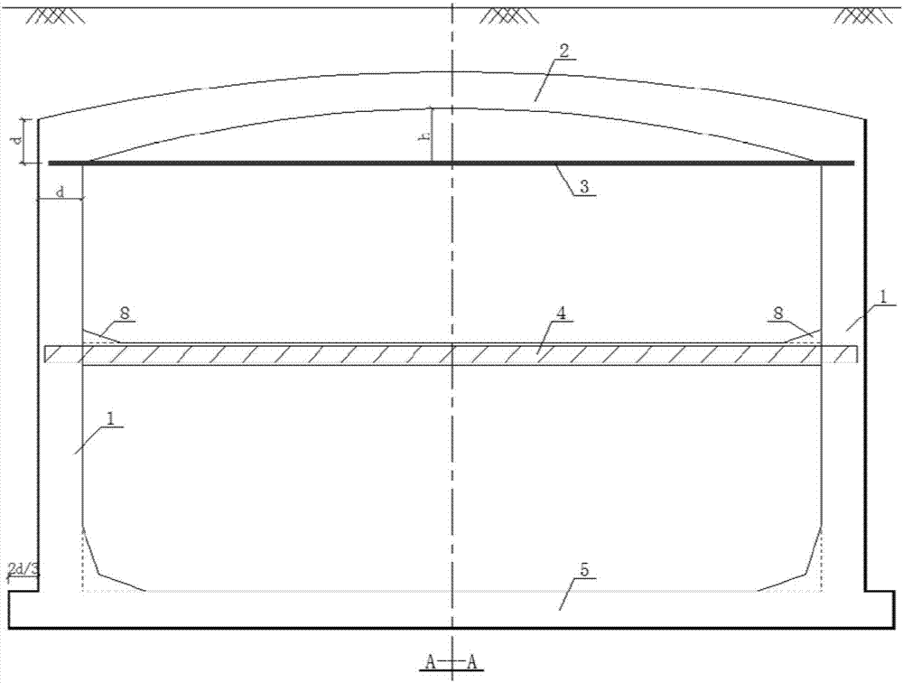 Open-cut type non-column large-span arched subway station structure as well as design and construction method