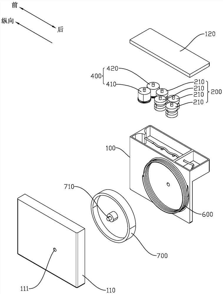Integrated ejector pin storing and conveying module for implantation of radioactive particles