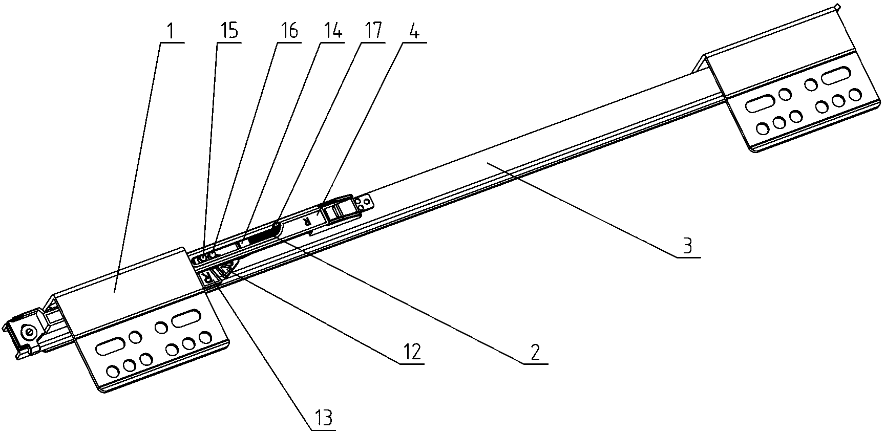 Press type rebound slide rail