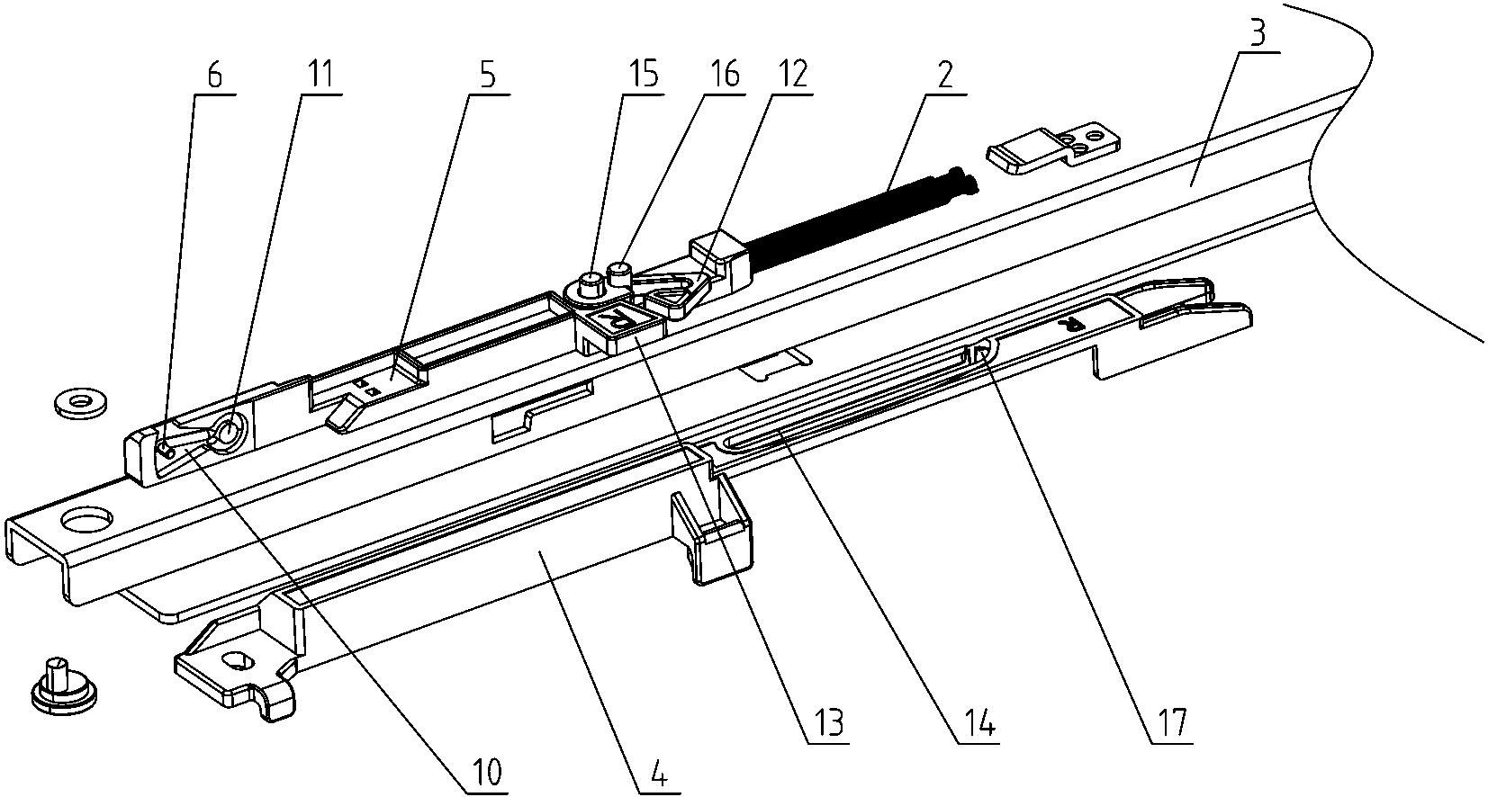 Press type rebound slide rail