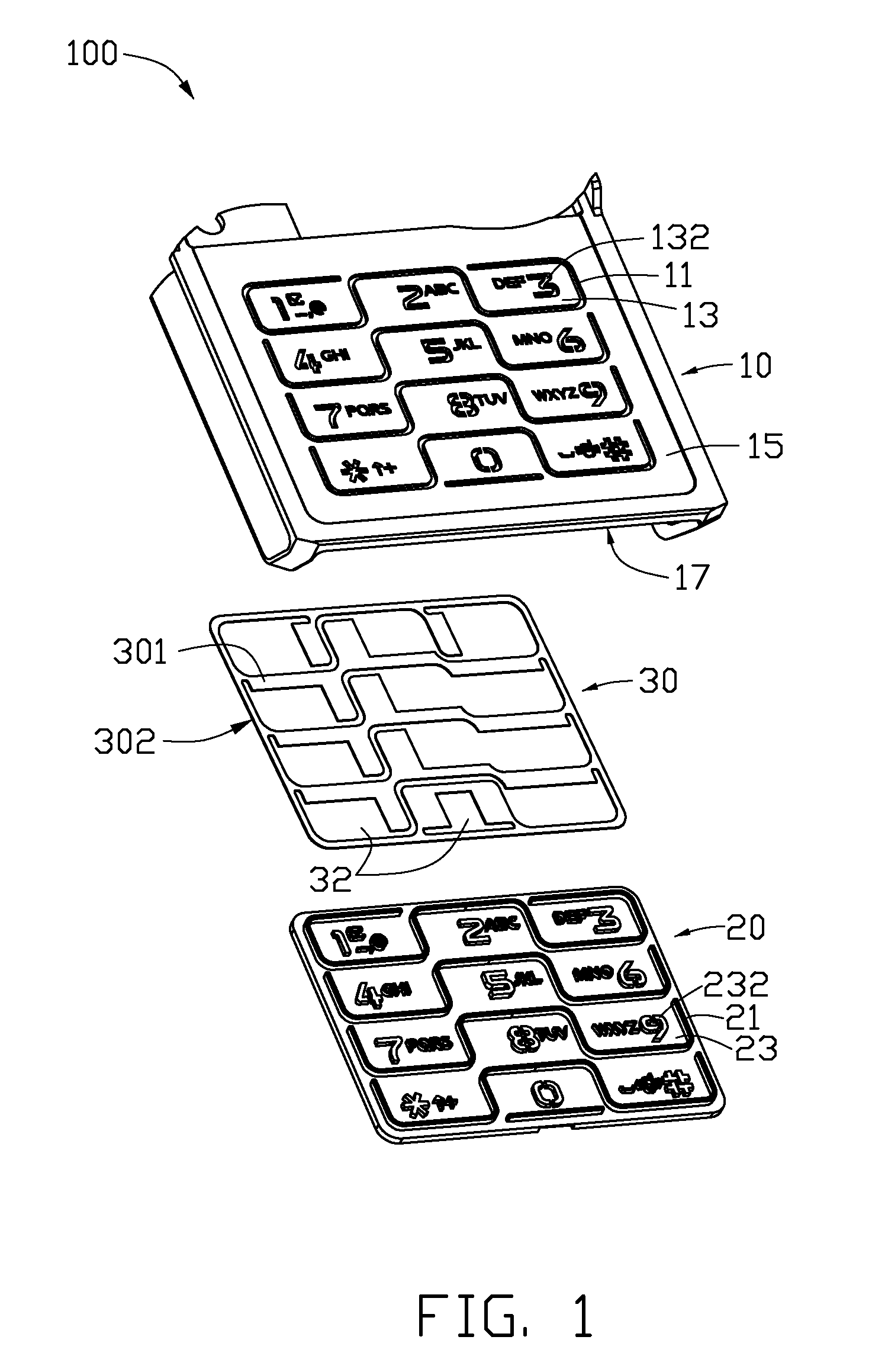 Keypad assembly and mathod for making the same