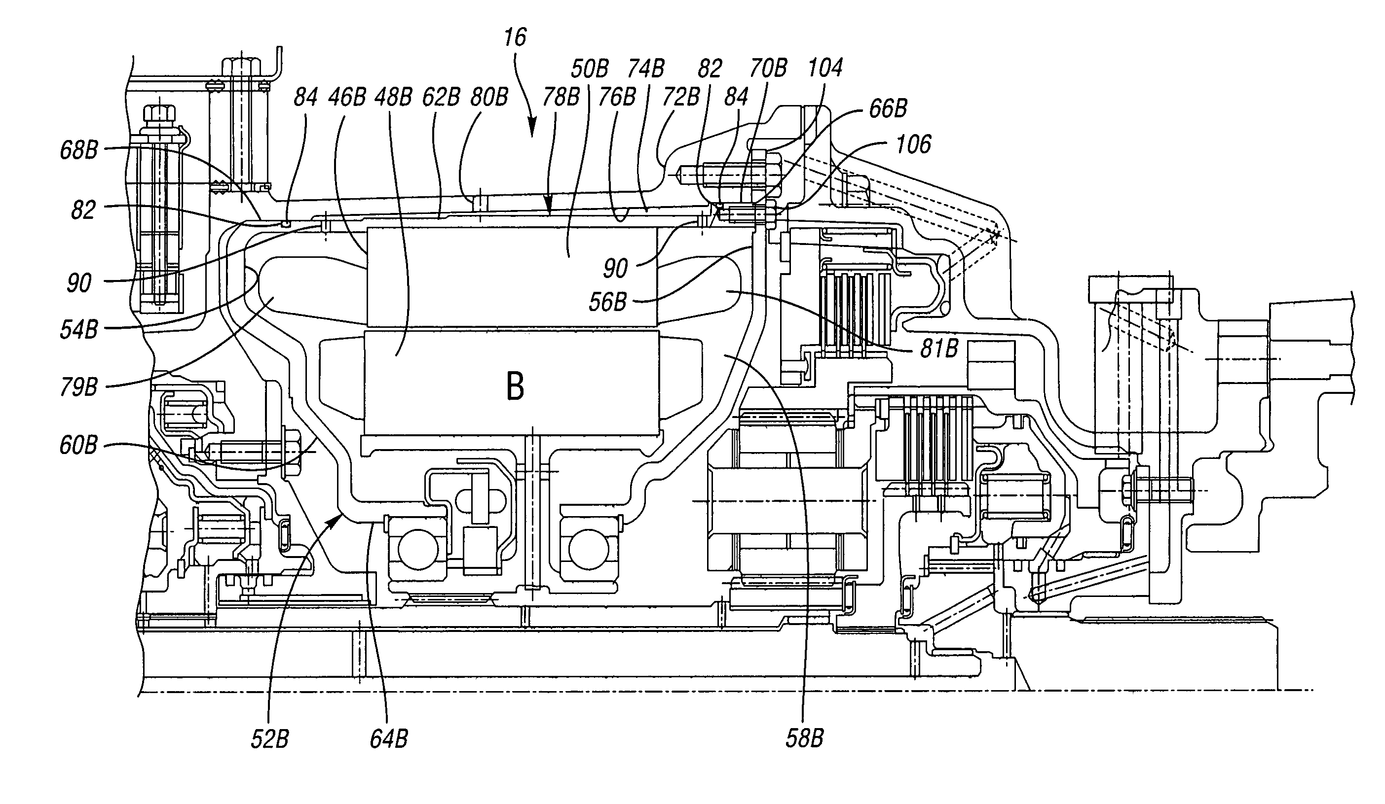 Method and apparatus for cooling a hybrid transmission electric motor