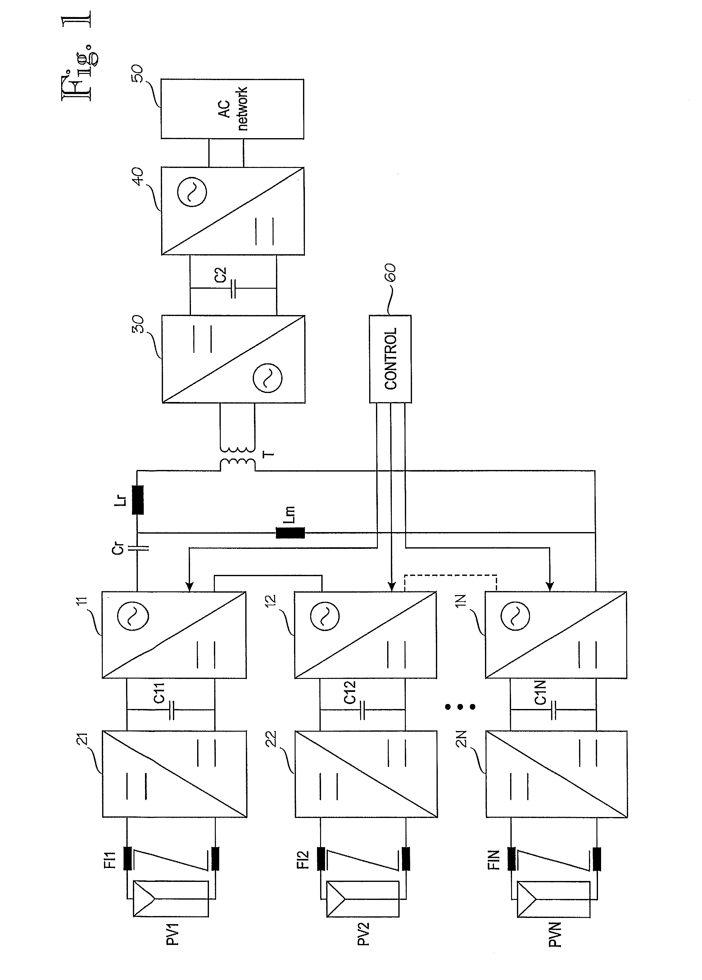 Method for controlling single-phase dc/ac converters and converter arrangement