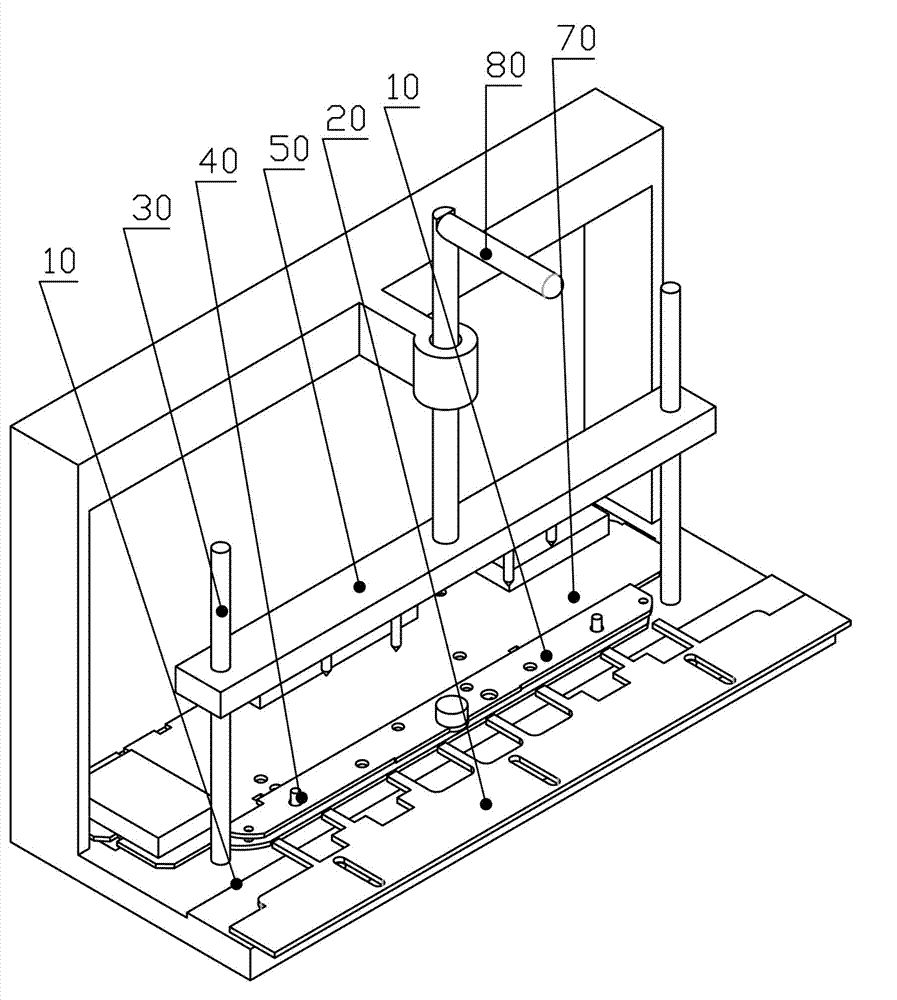 Tooling device for welding circuit board and keyboard plate