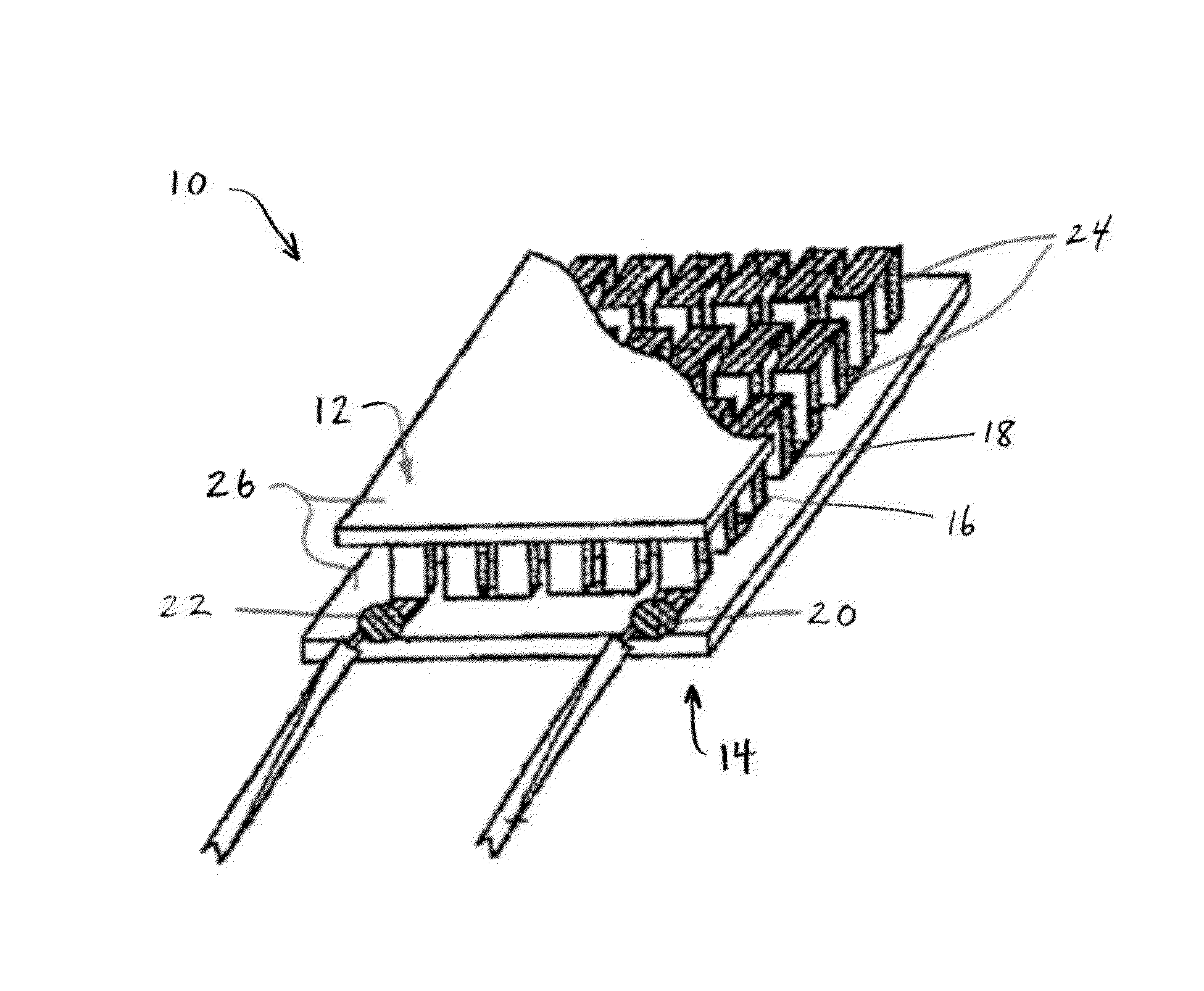 Apparel with integral heating and cooling device