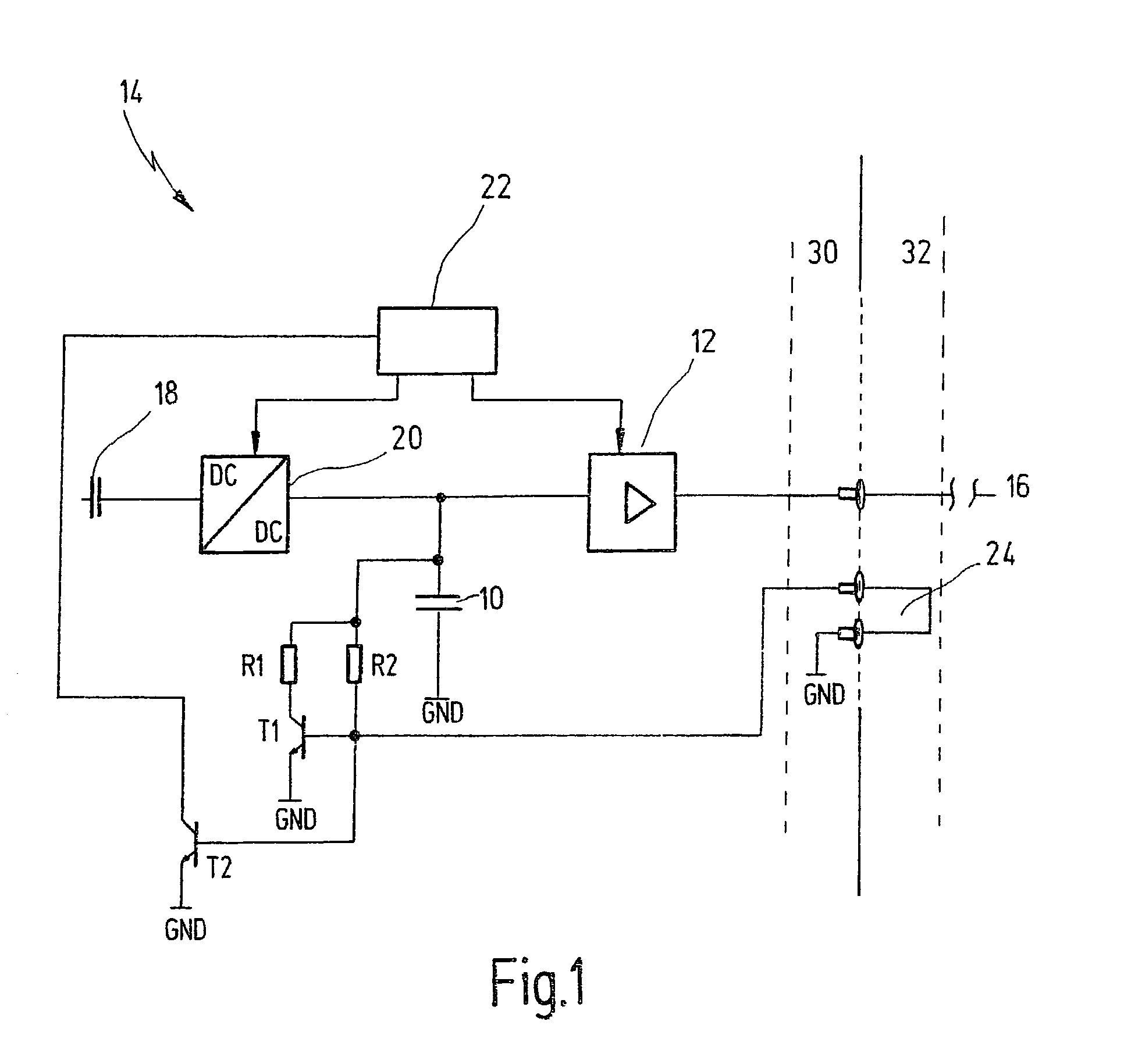 Circuit system for discharging a buffer capacitor used for supplying high voltage to a control unit, in particular a control unit for actuating a piezoelectric output stage