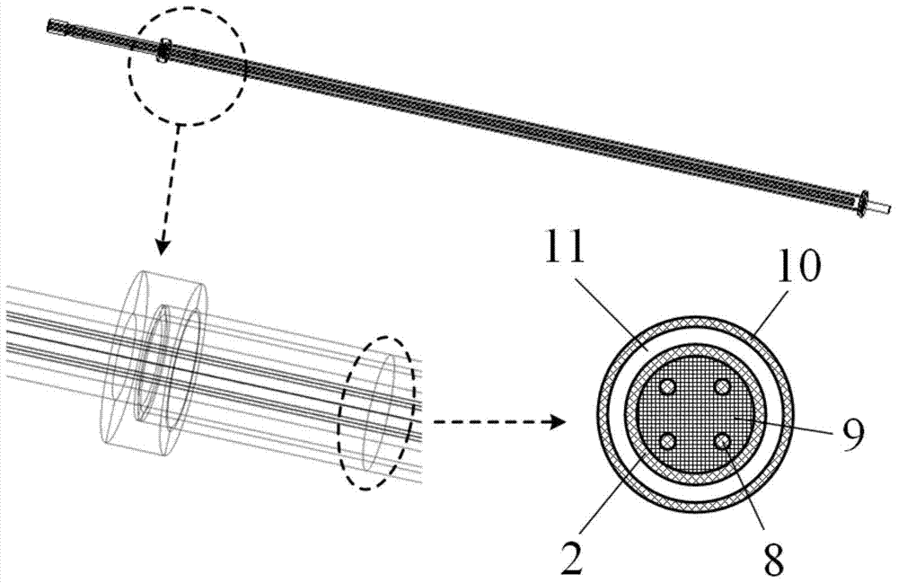 A heat dissipation structure of the current-carrying conductor in the center of an ultra/ultra-high voltage dry bushing