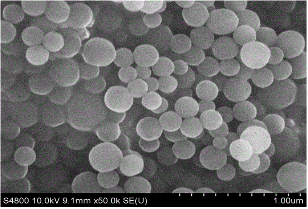 Amino functionalized mesoporous macromolecular small nanosphere and preparation method thereof