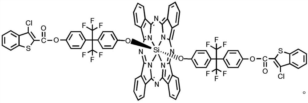 Preparation method of di-((3-chlorobenzothiophene-2-ester) hexafluorophenoxy) axially substituted silicon phthalocyanine