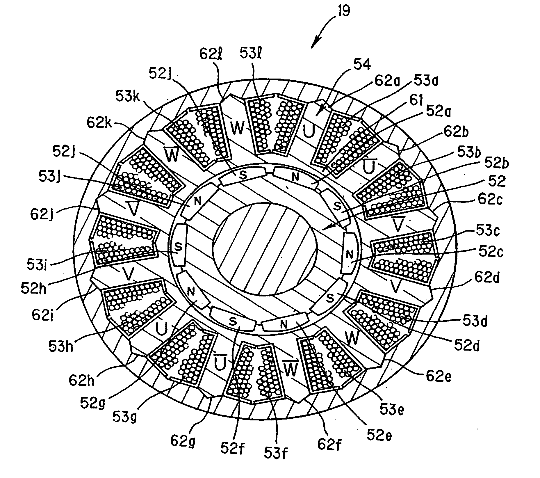 Electric motor, electric power steering apparatus equipped with the motor, and wire winding method for the motor