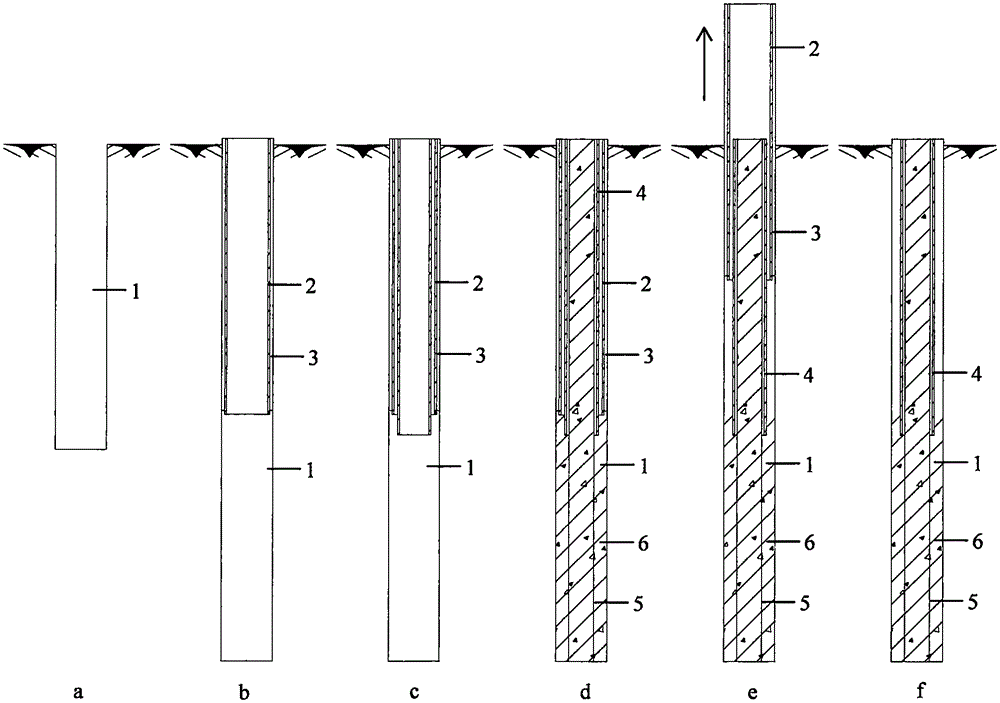 Double-protective barrel impact pile-forming method at silt rock soil layer