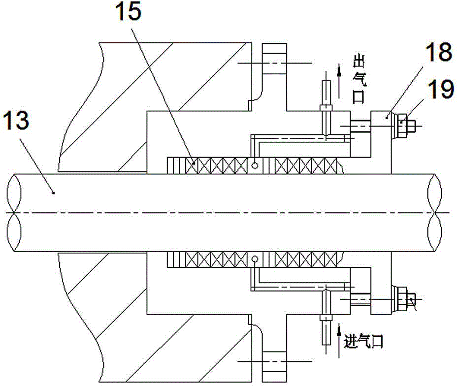 Sealing device for high-temperature and high-pressure rotating machinery