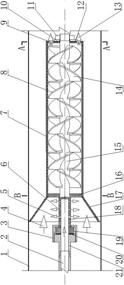 Mixing device for grout in inlet well at ground and application method thereof
