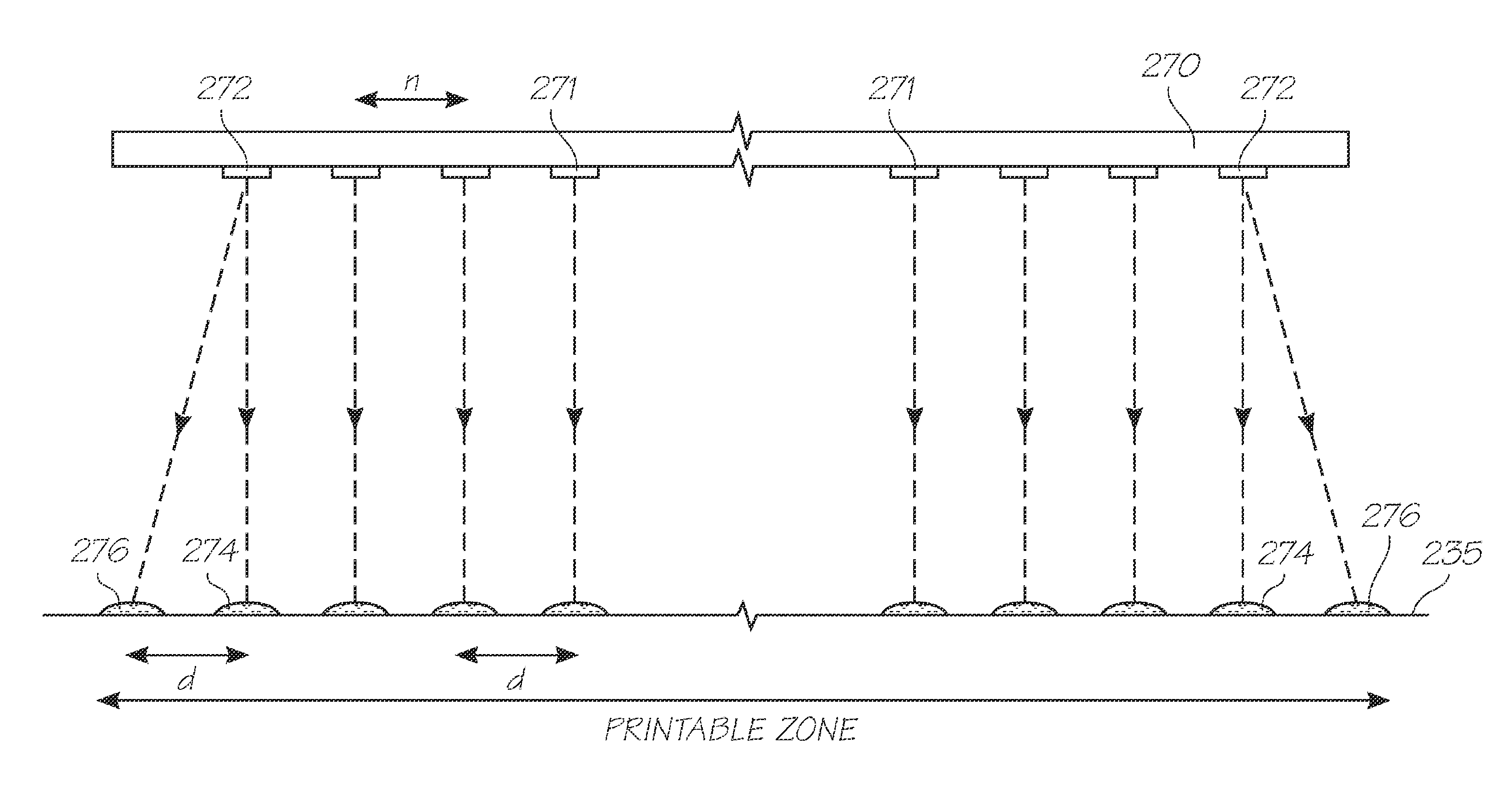 Inkjet printhead with join regions seamlessly compensated by directional nozzles