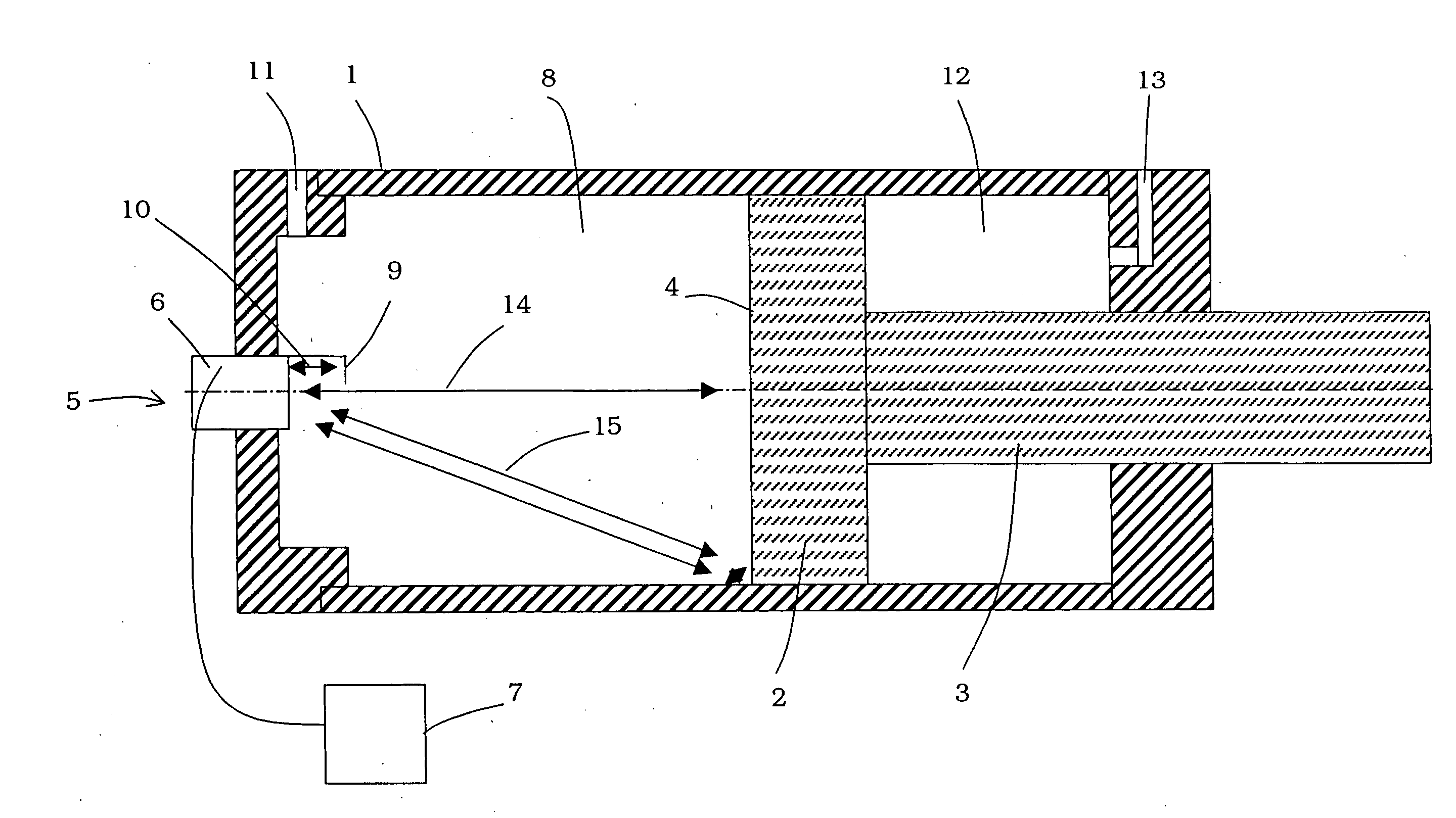 Device for determining the position of a piston in a cylinder