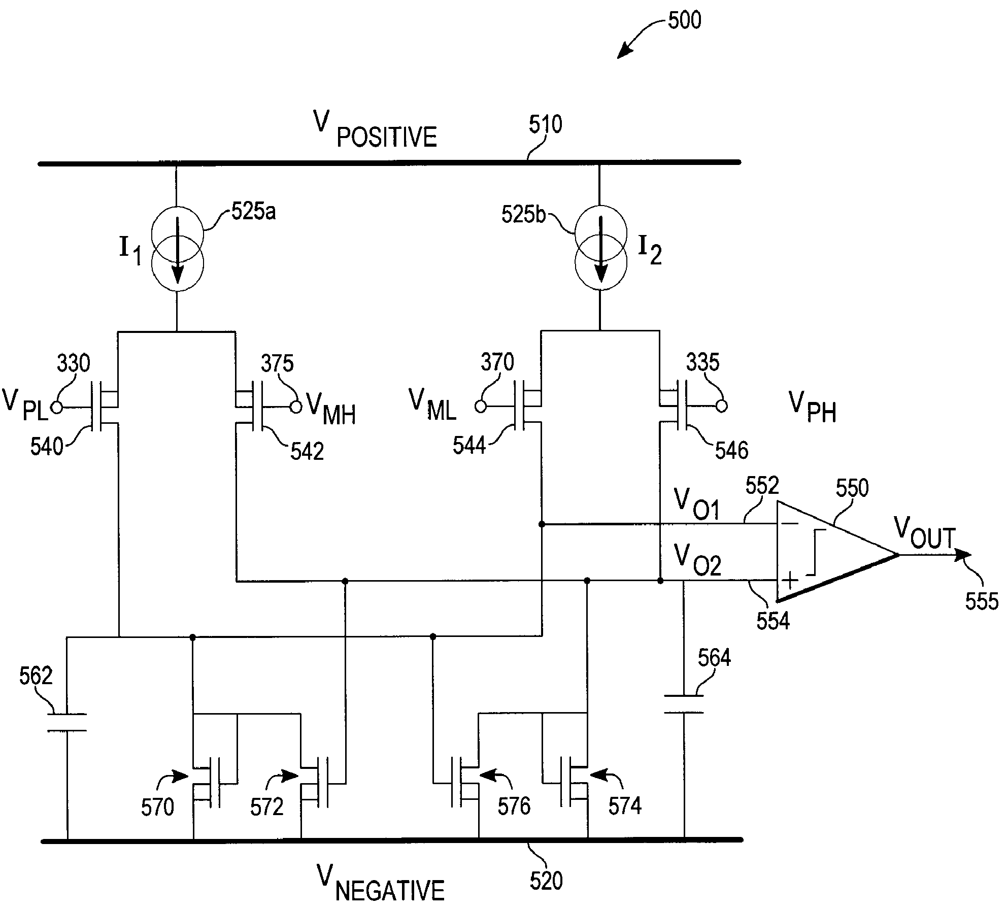 Detector of differential threshold voltage