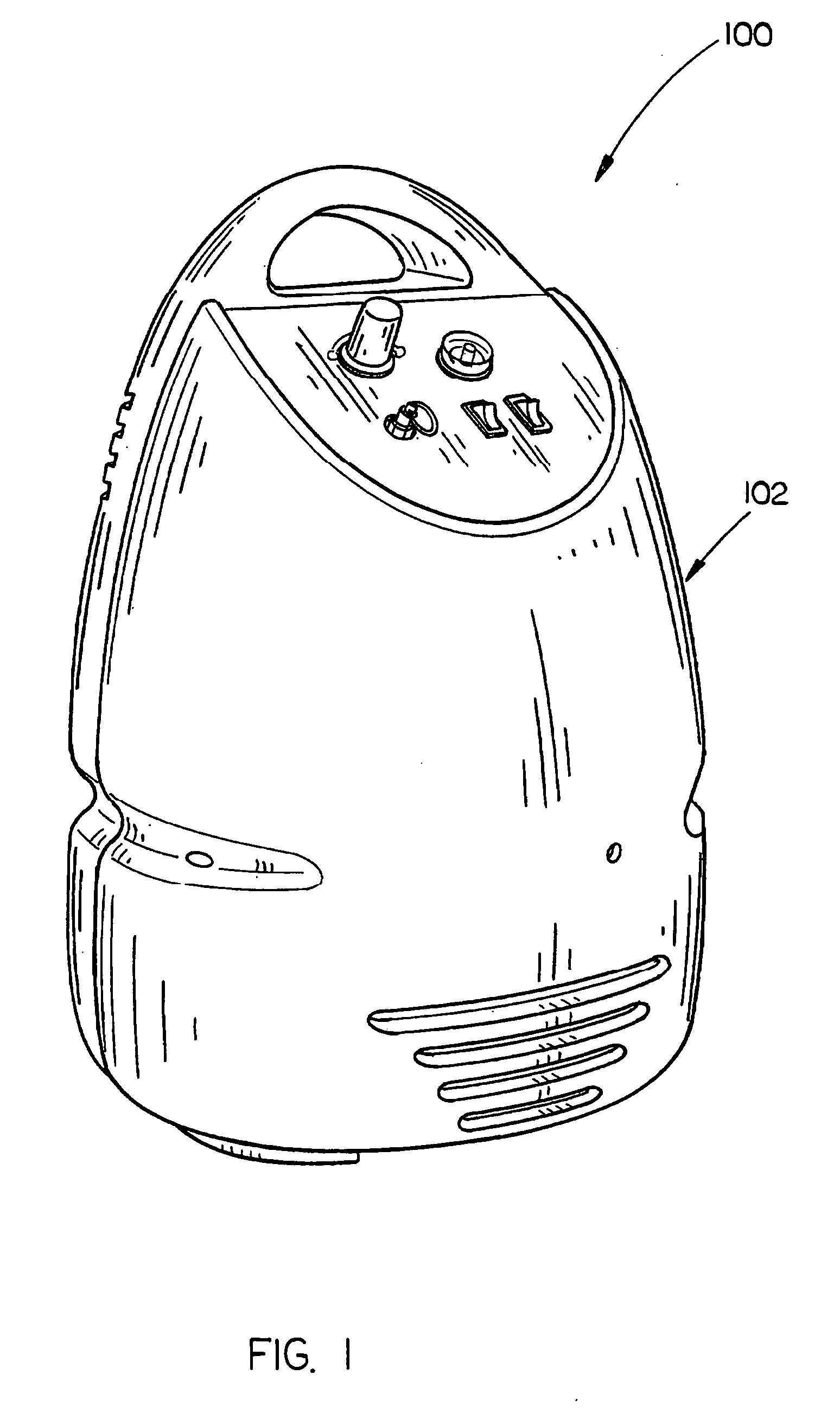 Air compressor enclosed in shroud having tab isolator