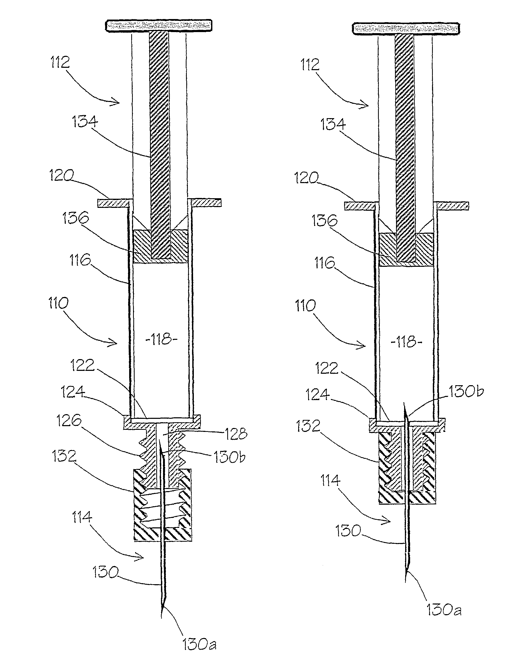 Hypodermic syringe with passive aspiration feature