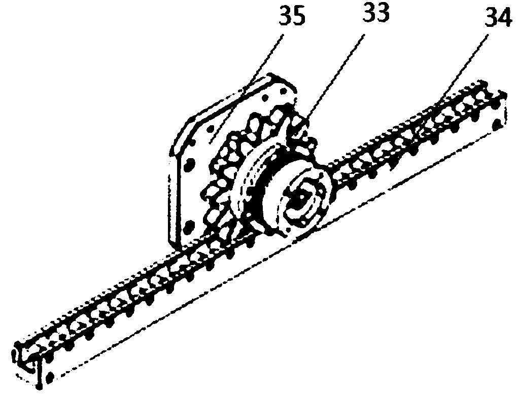 Rack-and-pinion-transmission-based bearing test device capable of applying radial alternating load