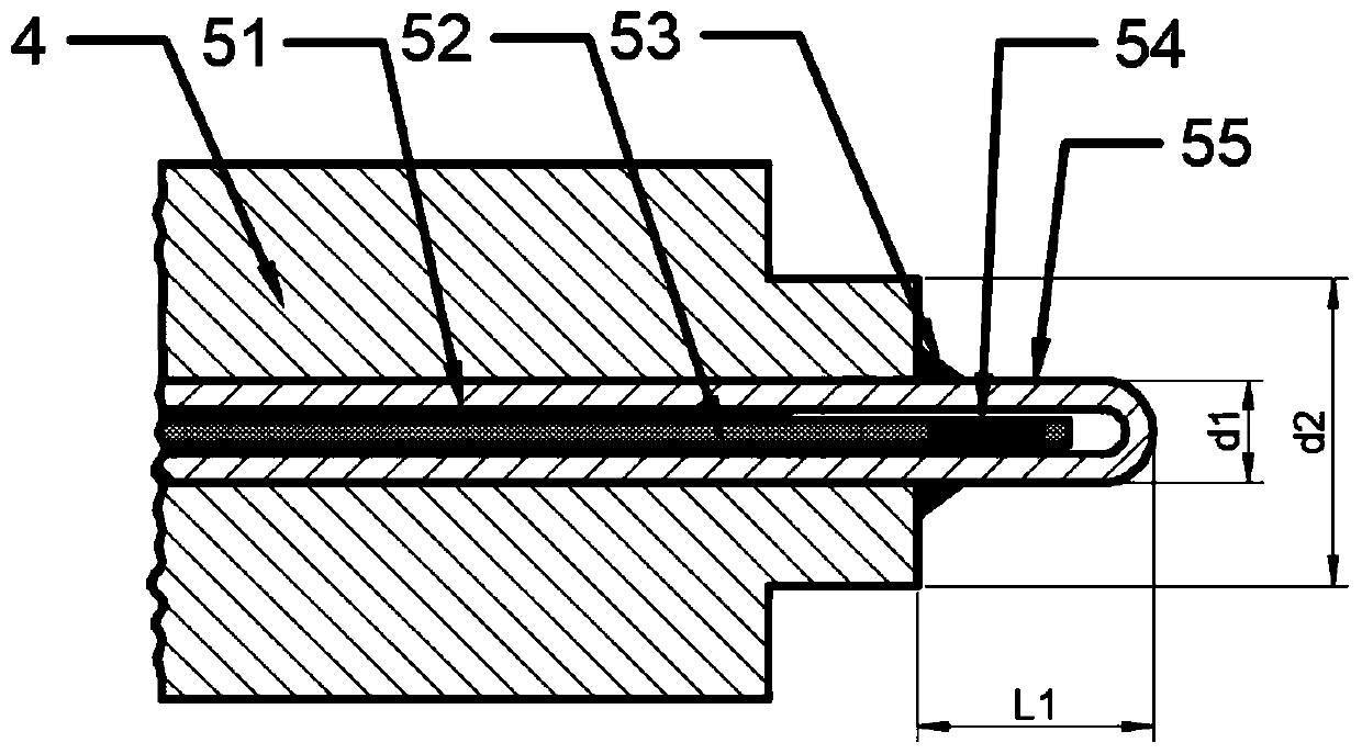 A packaging structure and method of an optical fiber Fab sensor for temperature measurement in nuclear facilities
