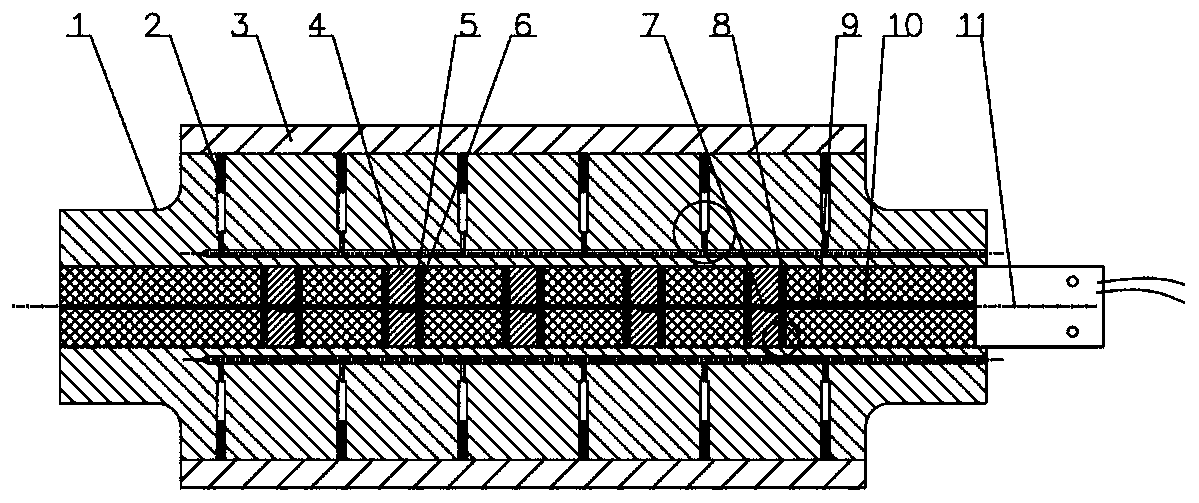 Multi-section type convexity regulating and controlling roller with internal cooling mechanism