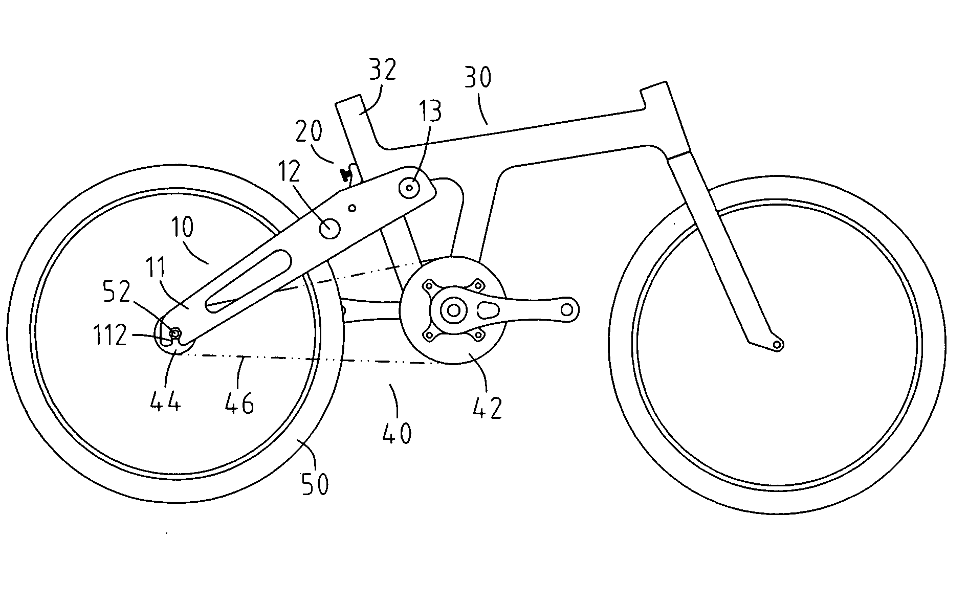 Tension adjusting device for a transmission system of a bicycle
