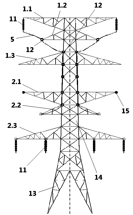 110 kV drill-span dual-purpose tension tower