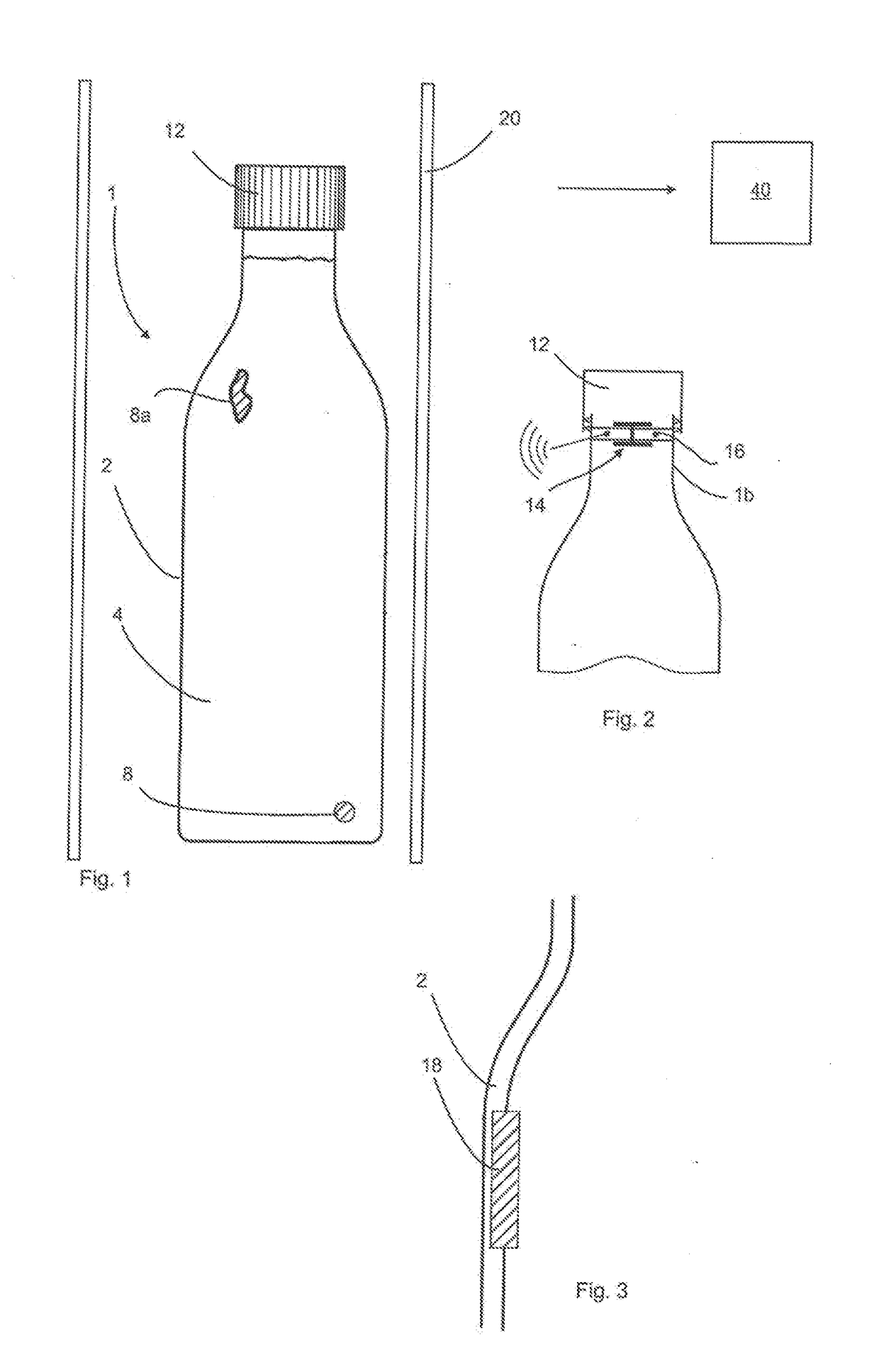 Test container for testing inspection devices