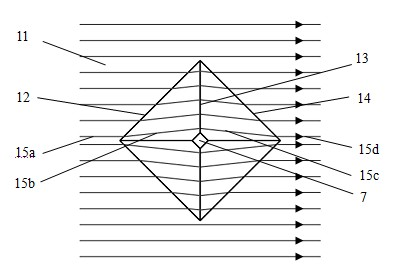 Tetragonal prismatic light wave band hidden device constructed by utilizing anisotropic medium