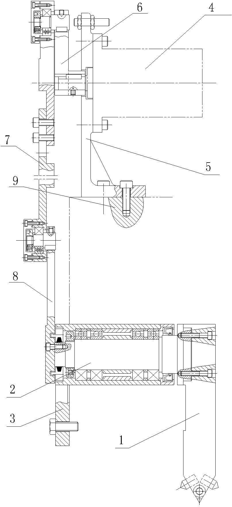Power input connecting structure for special dresser of vertical shaft double-end surface grinding machine