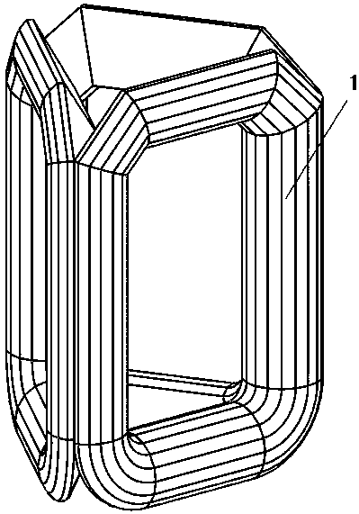 Open-type transformer three-dimensional wound core