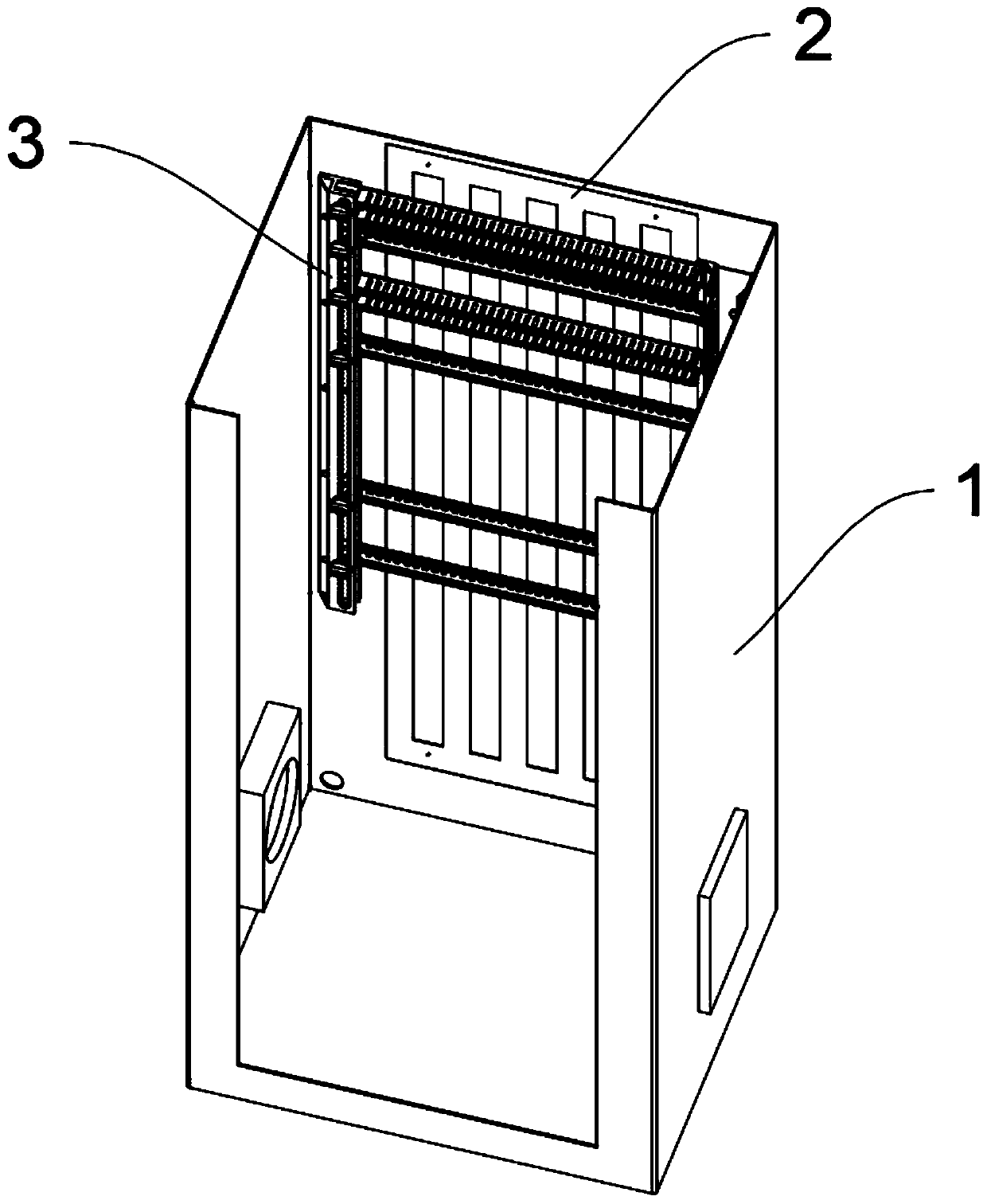 Power distribution cabinet with large-area electrostatic discharge functional structure