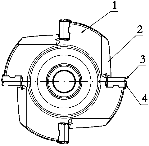 Cutting cutter of which single cutter groove provided with two cutting blades