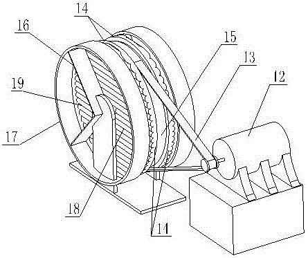 Rotating wheel type device for clearing away harmful gas in room