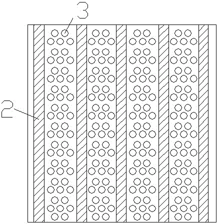 Embossed draining floor mat and production process thereof