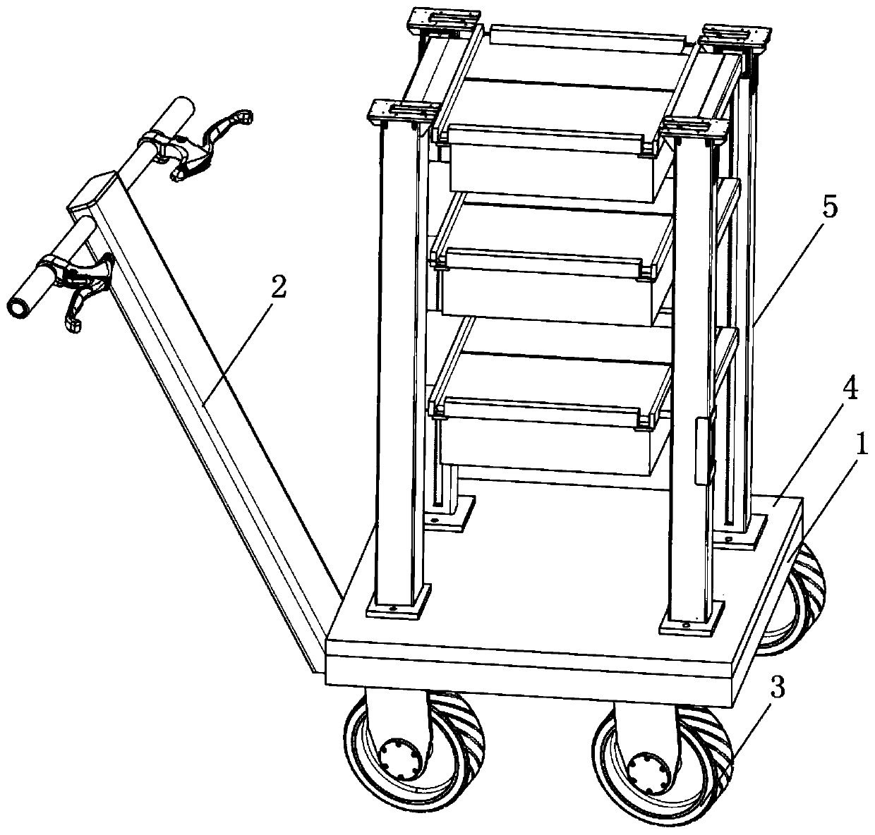 Enameled cover baking trolley and operating method thereof