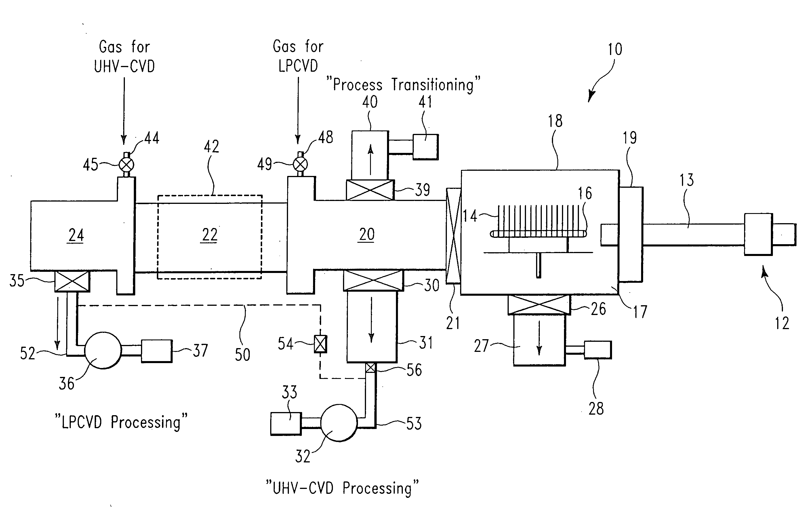 Single reactor, multi-pressure chemical vapor deposition for semiconductor devices