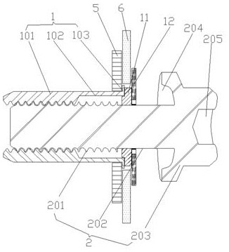 The connection structure and connection method of the parts at the thin plate of the spray cooling dust collector