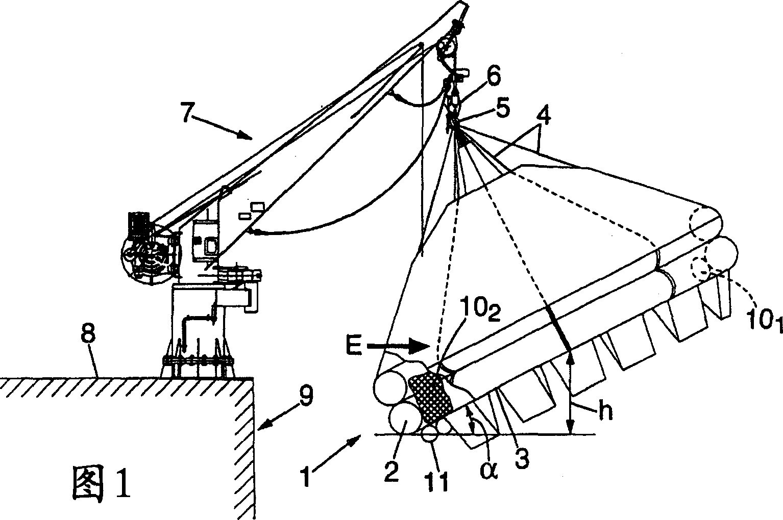 Liferaft manoeuvrable from a davit