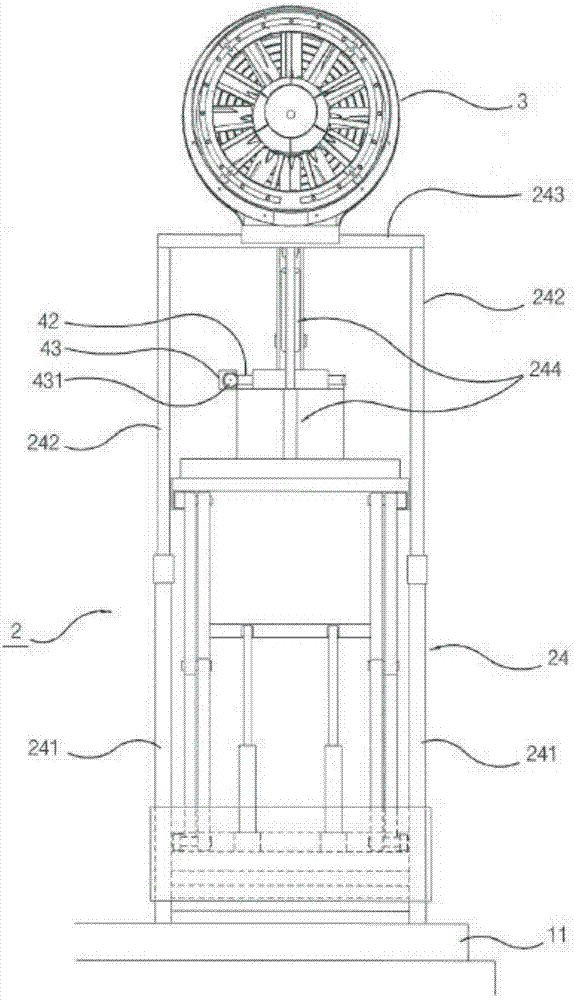 Apparatus for lifting air-blowing sprayer for pest control vehicle