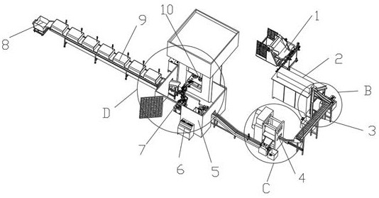 Automatic multi-station forging production line for sector gear shaft