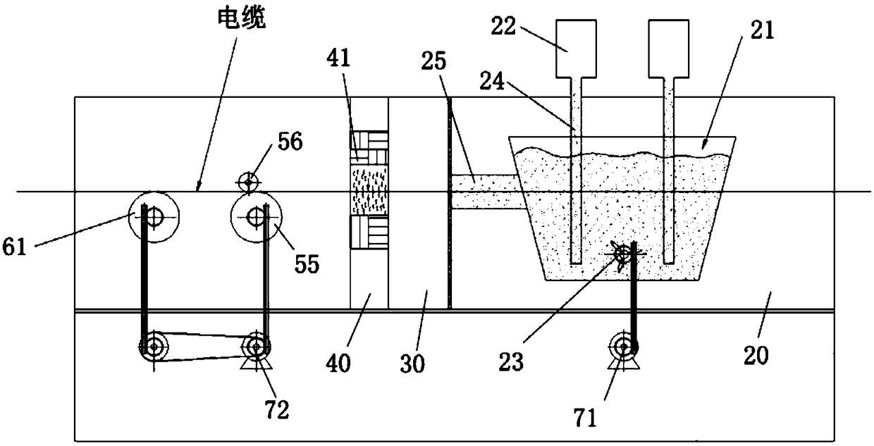 Cable outer coating molding device and molding method